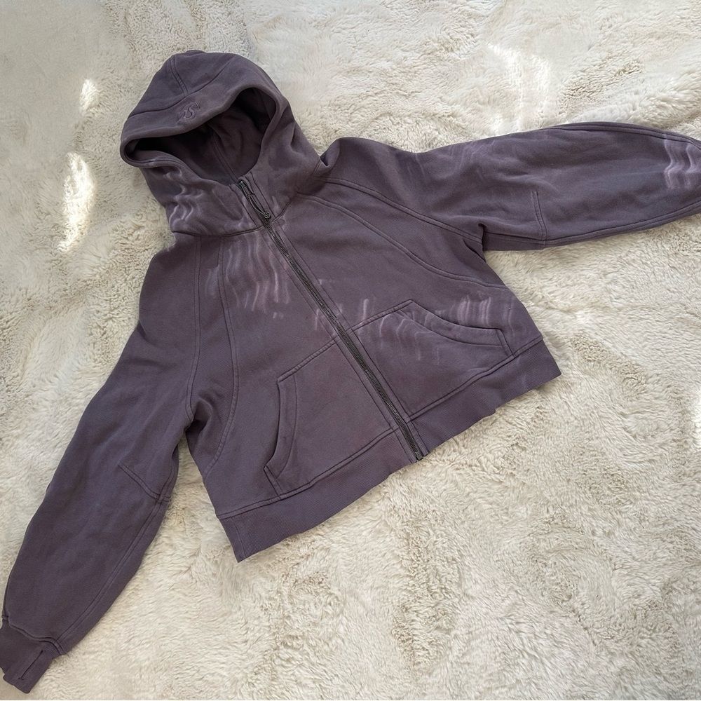 Lululemon purple scuba hoodie full zip cropped M/L🐚